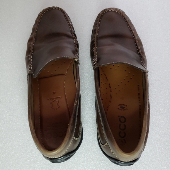 Ecco Leather Driving Macossin Loafters - Picture 4 of 8